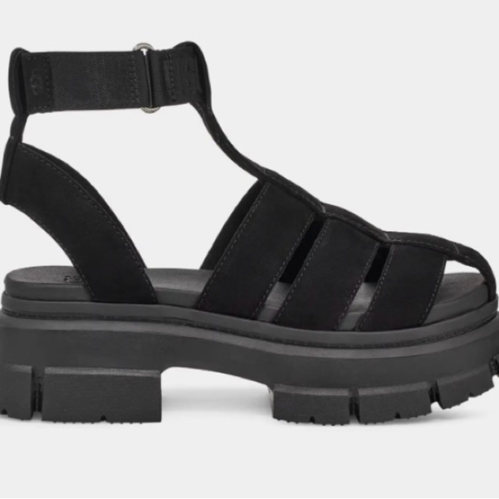 Ugg Black Ashton Strappy Platform Sandals *Display Item View 6